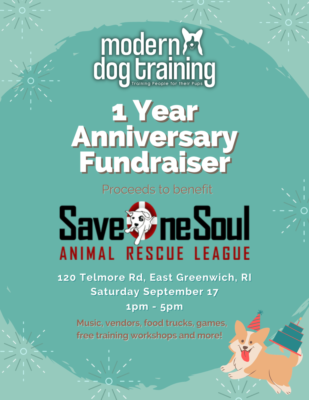 Modern Dog Training 1 Year Anniversary Fundraiser
