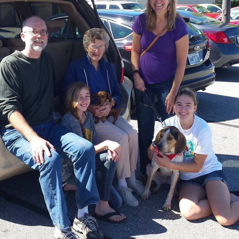 Courage and his new family!